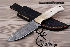 Damascus steel handmade skinner knife