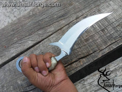 Custom made D2 steel sheep horn handle hunting knife
