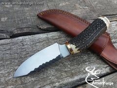 Custom made D2 steel hunting knife