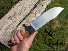 Hand forged Spring Steel Integral hunter with Leather Wrap Handle