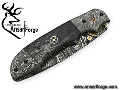 Damascus steel folding knife Pocket knife EDC