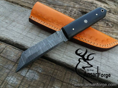 Damascus steel handmade Tanto blade hunting knife