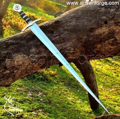 Mirror polished 5160 high carbon steel blade of Knights Templar Sword.