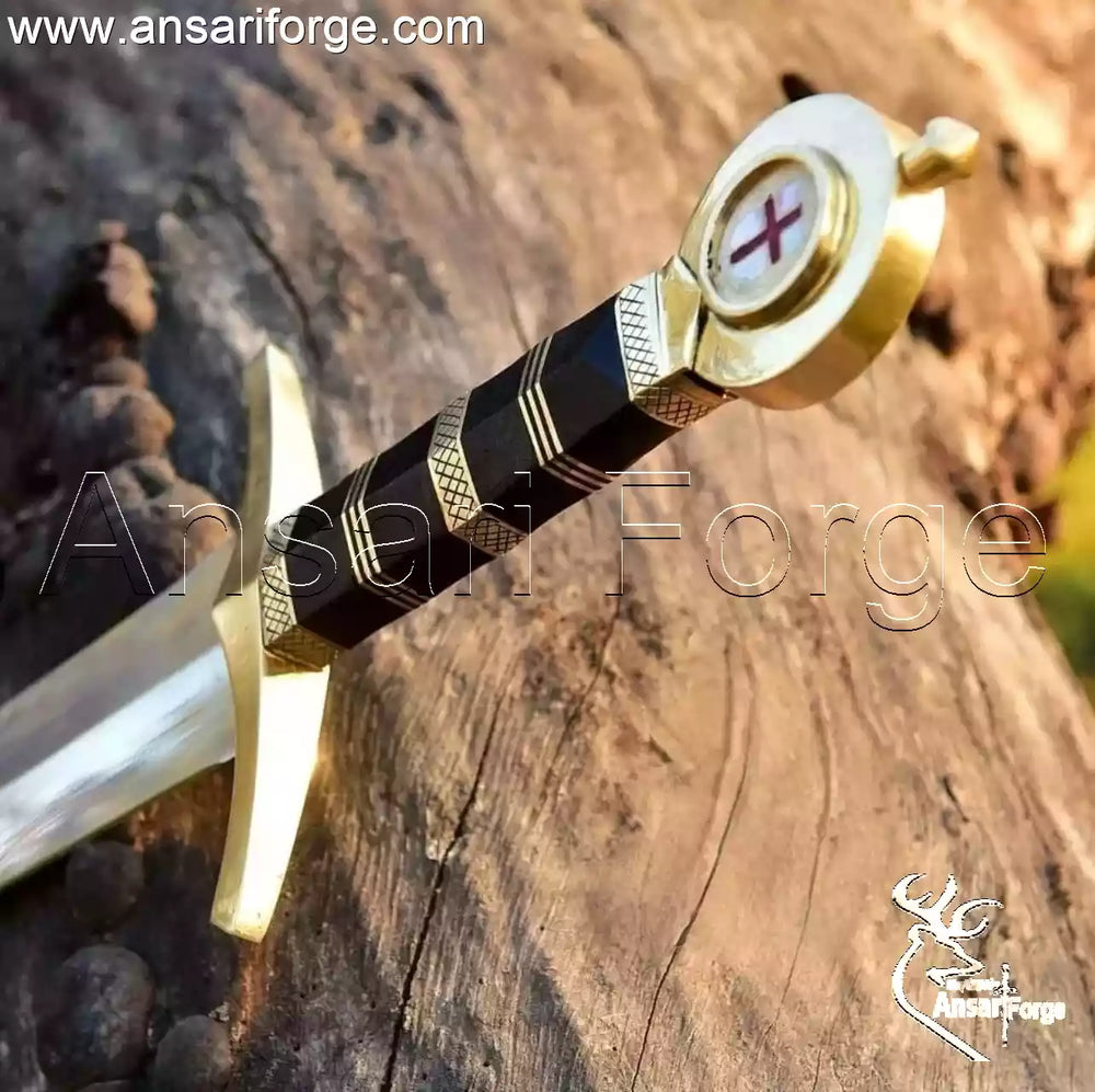 Brass hilt and red cross pommel of the Knights Templar Sword