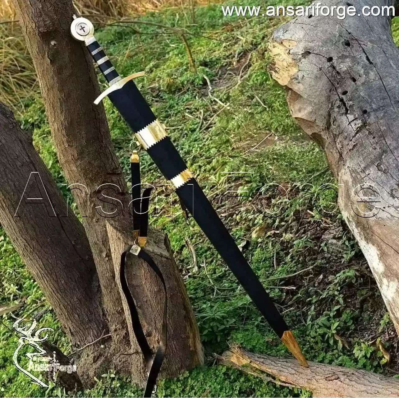 Handmade wooden scabbard of Knight Templar Sword.