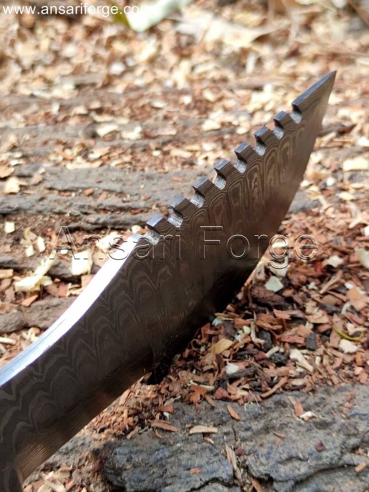 Damascus steel Blade of Custom Tracker Knife