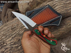 Razor-Sharp 4-Inch Fixed Blade Cross Draw Knife - Hand-Forged 1095 Steel with 60 HRC Hardness.
