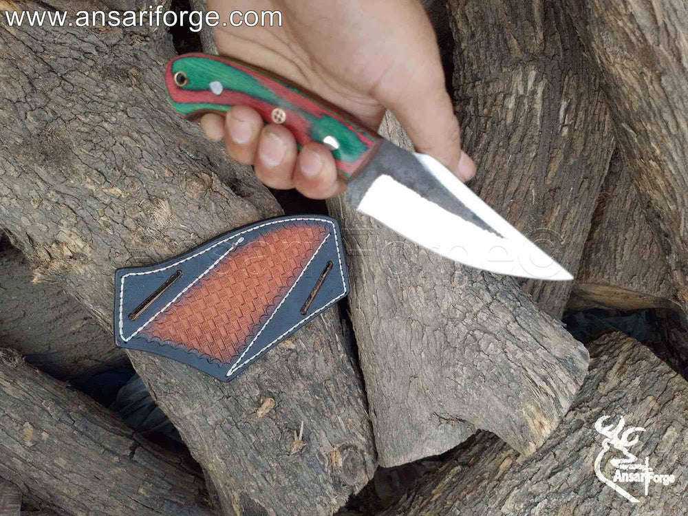 Hunter Using Cross Draw Knife With Sheath for Field Dressing Game - Best Fixed Blade for Outdoors.
