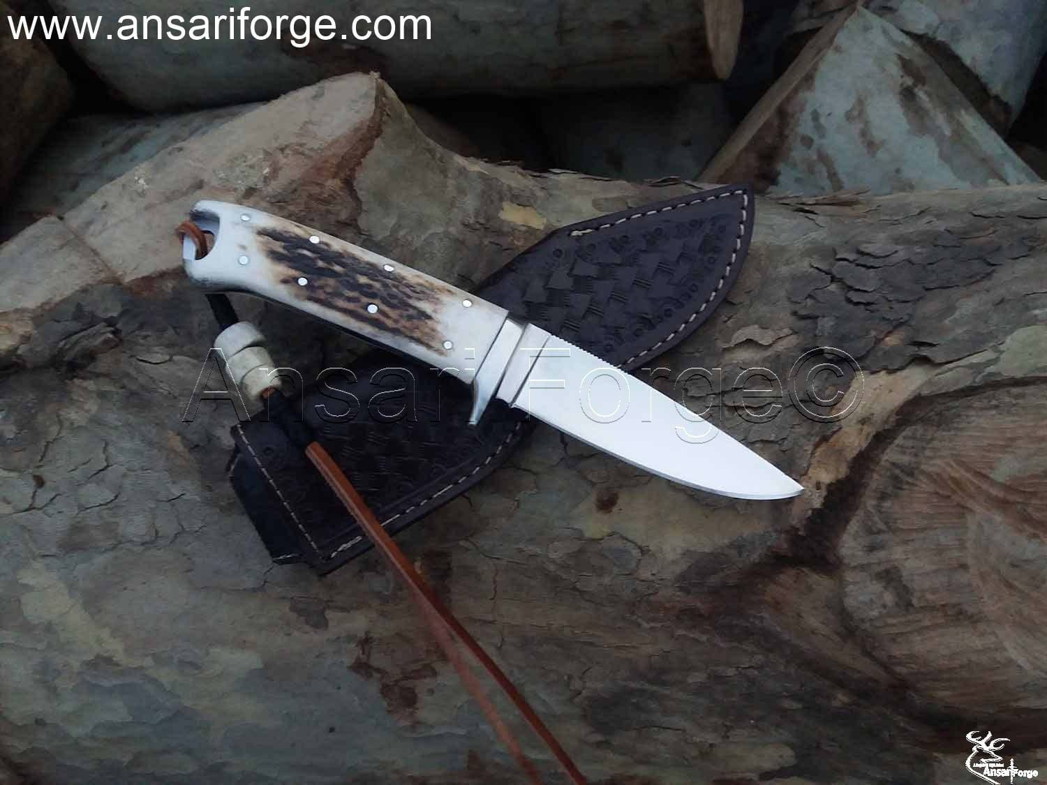 D2 Steel, Stag Antler Handle copy of Loveless Knife.