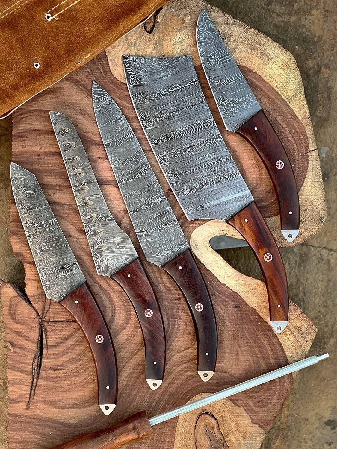 Damascus Steel Chef Knives Set