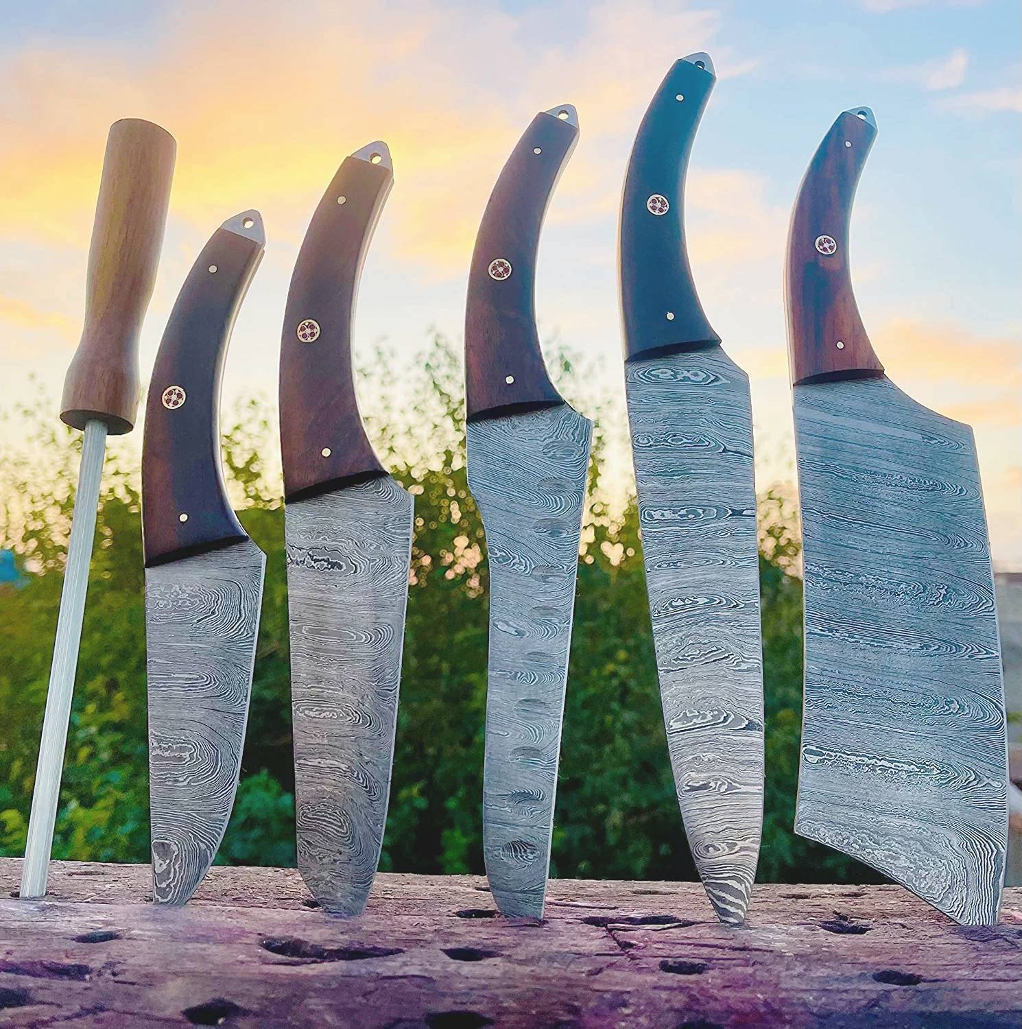 Damascus Steel Chef Knives Set