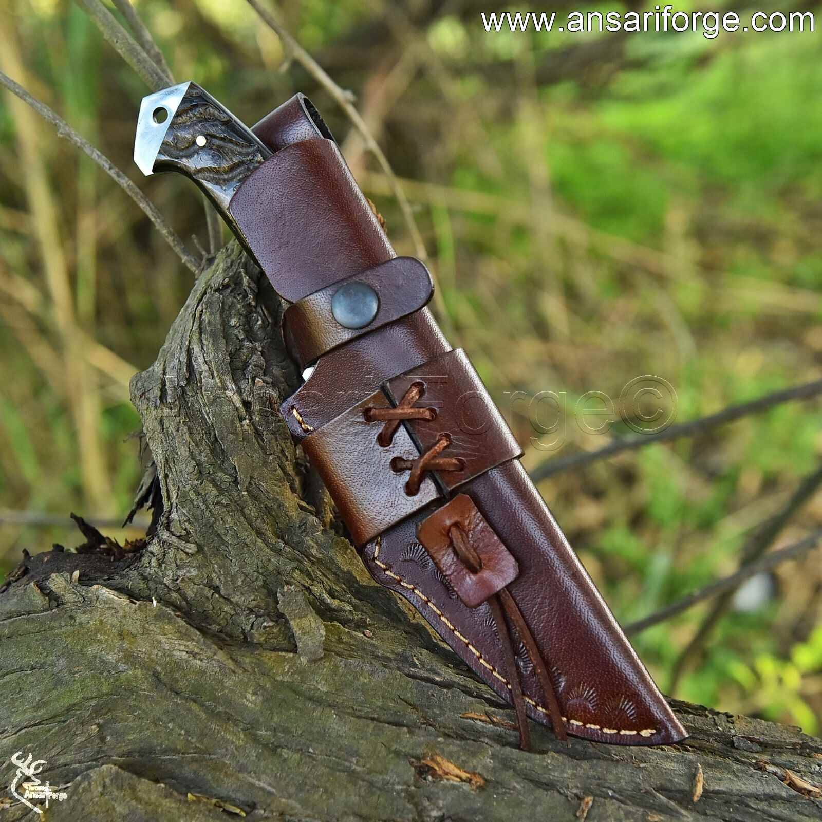 Genuine cowhide leather sheath for Deer Skinning Knife - Secure carry for hunting trips.