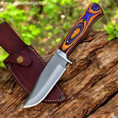 Hawkeye Hunter Deer Hunting Knife with Leather Sheath.