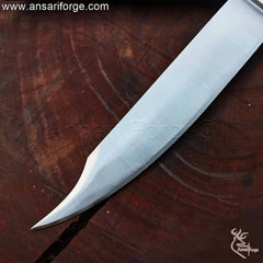 Close-up of Dexter Morgan Knife's razor-sharp clip-point blade.
