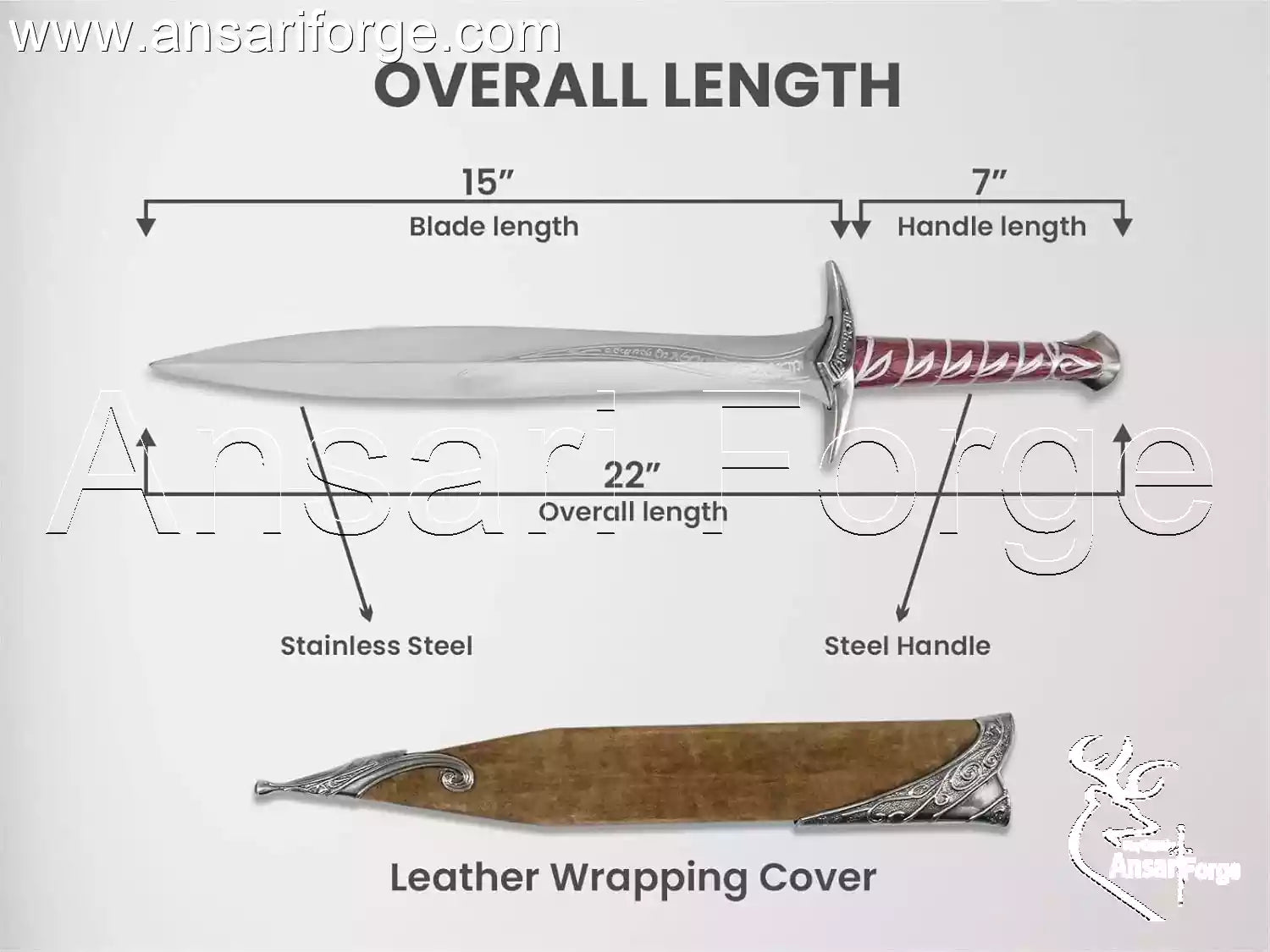 Full-length Sting Sword Replica with Scabbard by Ansari Forge.