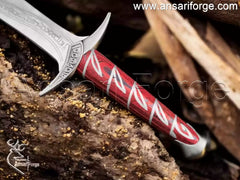 Wooden handle detail of Sting Sword from Lord of the Rings.