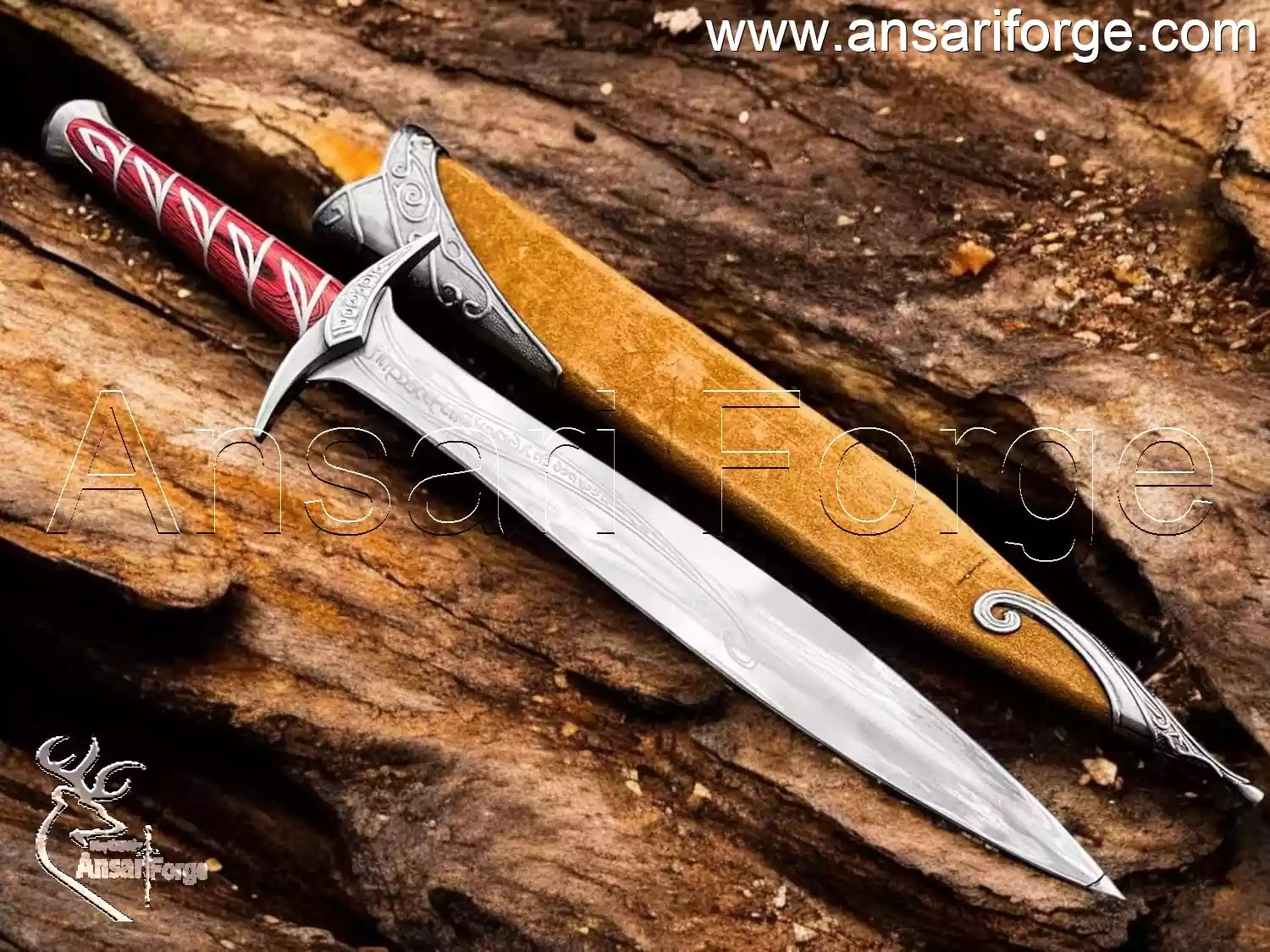 Hand forged carbon steel blade of Sting Sword Replica.