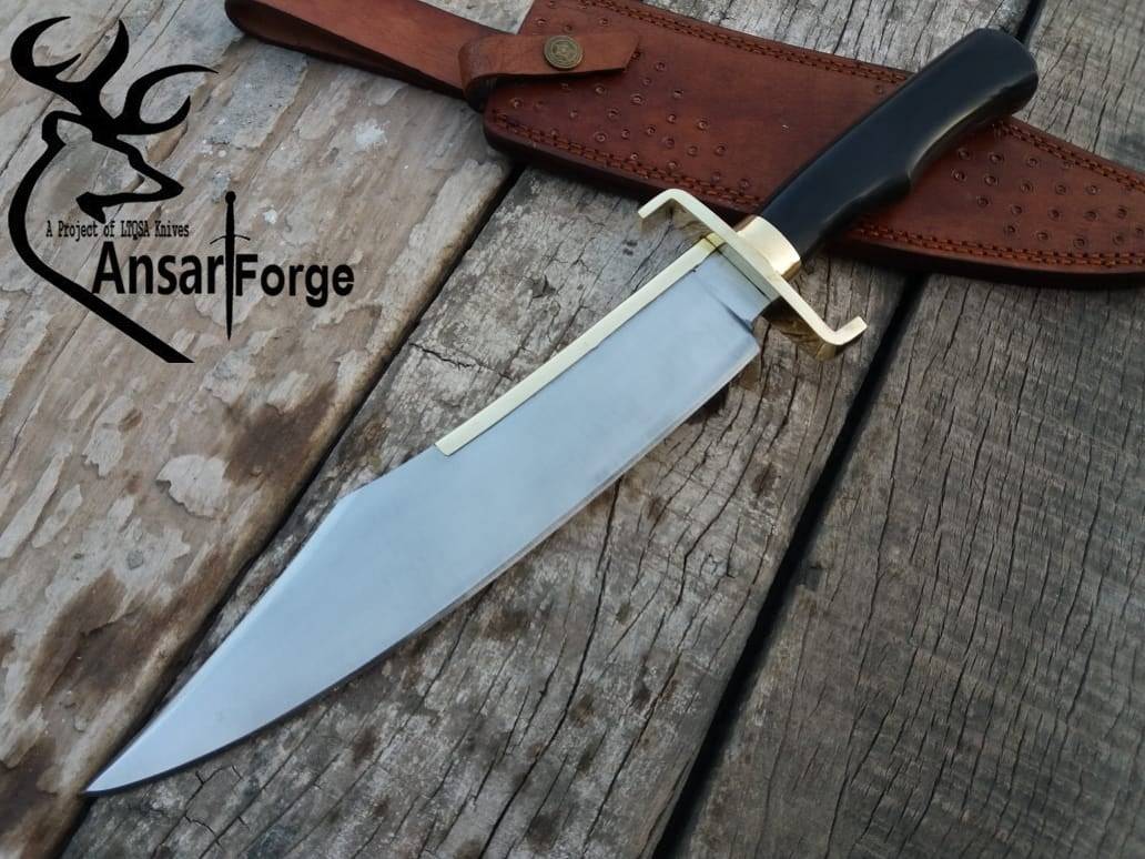 Handmade D2 steel Bowie knife wood handle