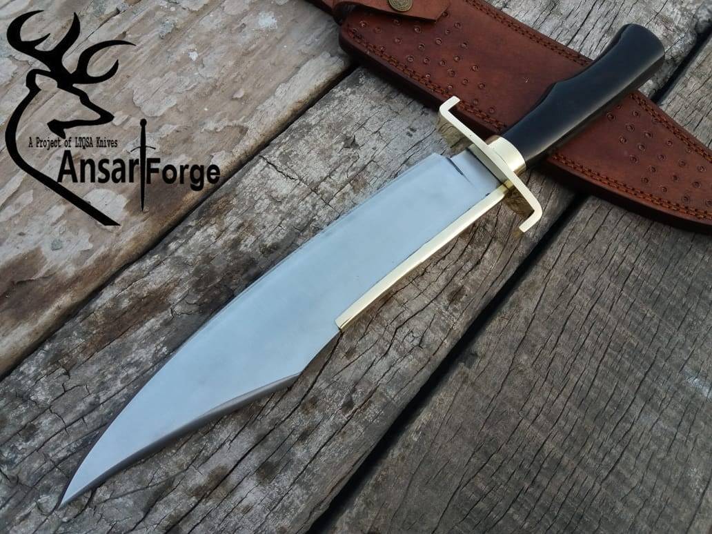 Handmade D2 steel Bowie knife wood handle