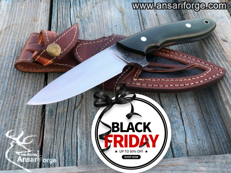 Forged high carbon steel hunting knife - Black Friday