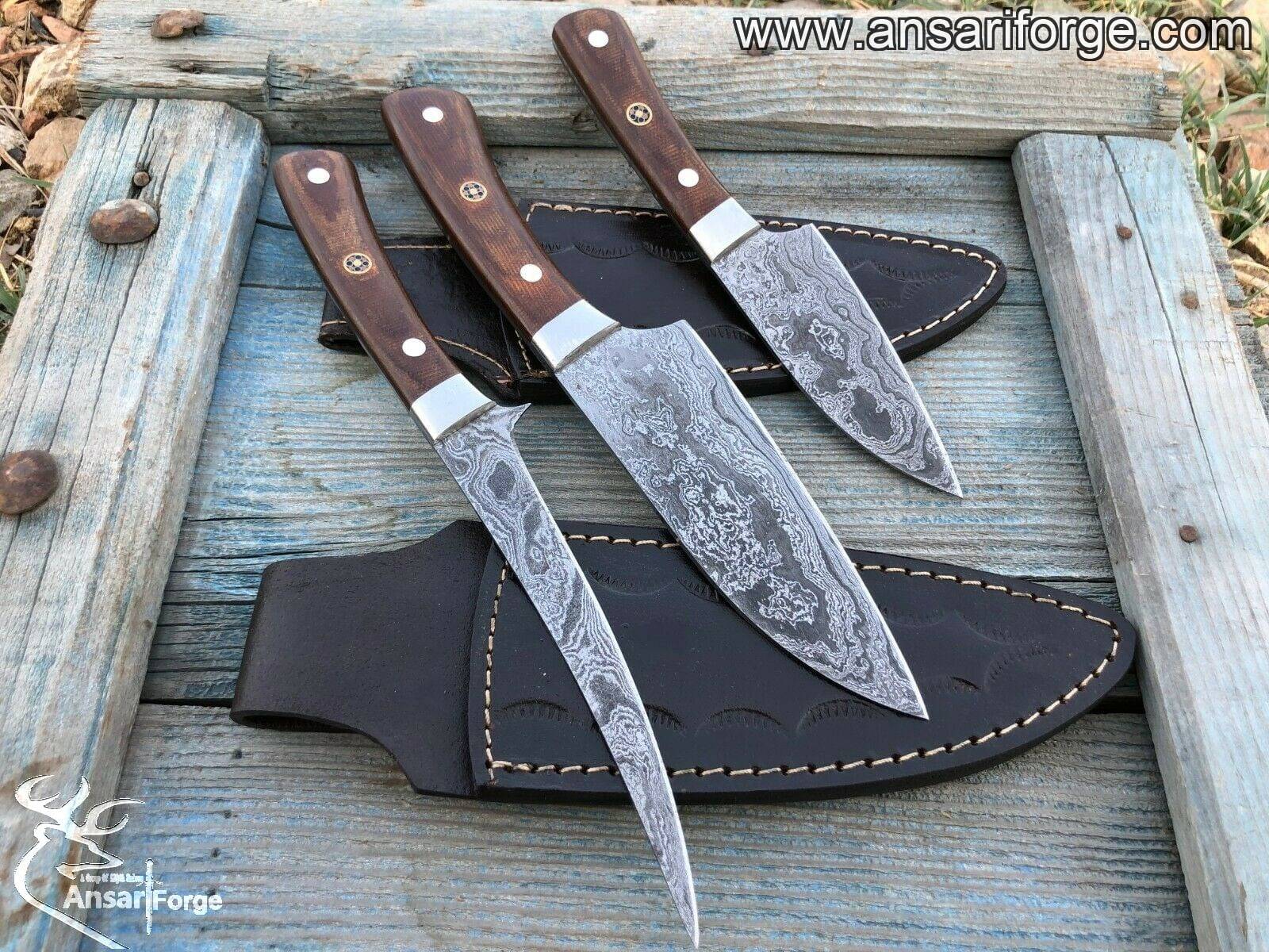Damascus steel Hunting knifes set - Black Friday Sale
