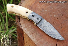 Damascus pocket knife - Black Friday Sale