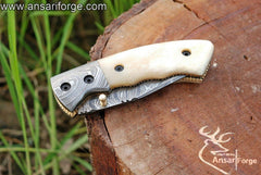 Damascus pocket knife - Black Friday Sale