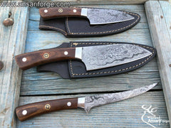 Damascus steel Hunting knifes set - Black Friday Sale