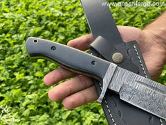 Custom handmade Damascus steel hunting knife - Christmas gift