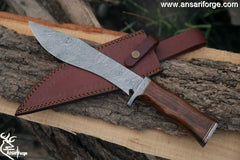 Custom Handmade Damascus Steel Hunting Knife Survival Bowie Knife With Sheath
