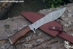 Custom Handmade Damascus Steel Hunting Knife Survival Bowie Knife With Sheath