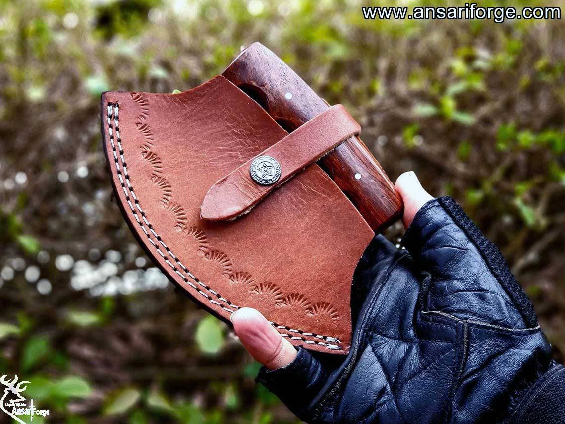 Handmade Damascus Steel Alaska Ulu Knife With Sheath