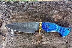 Custom handmade very beautiful Damascus steel hunting knife with sheath - gift for men
