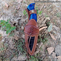 Custom handmade very beautiful Damascus steel hunting knife with sheath - gift for men