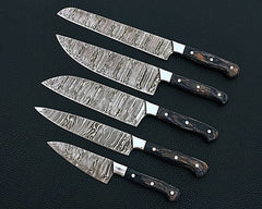 Damascus steel custom handmade chef knife set
