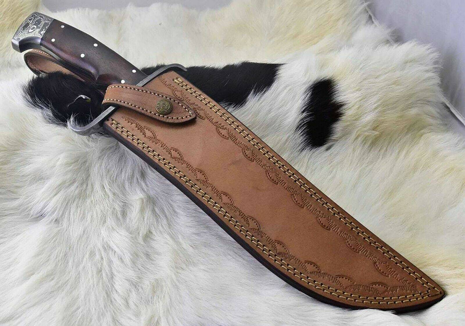 Damascus steel handmade custom Bowie knife