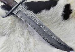 Damascus steel handmade custom Bowie knife