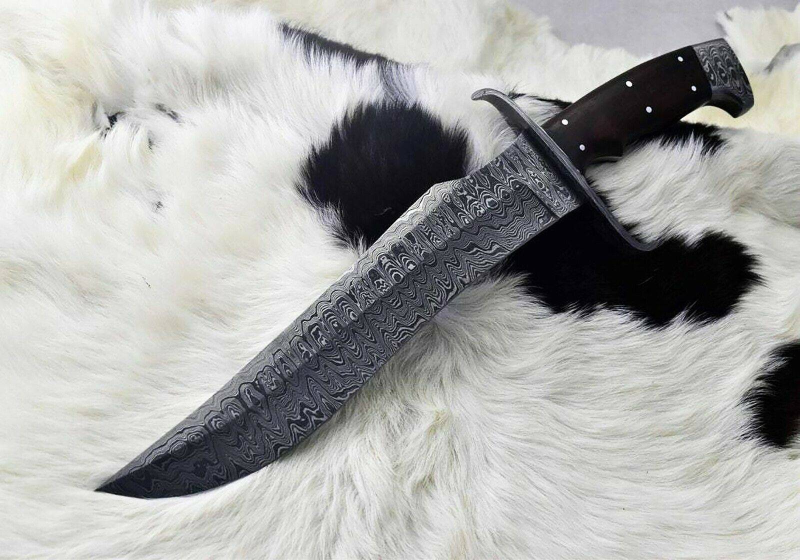 Damascus steel handmade custom Bowie knife