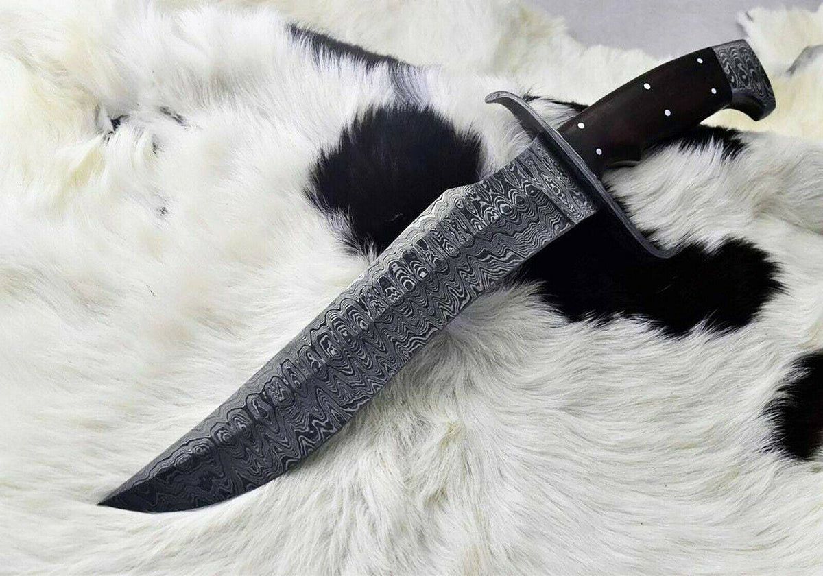Damascus steel handmade custom Bowie knife