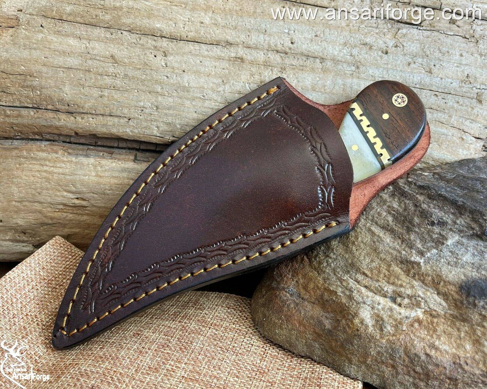 Handmade Damascus steel super grip Skinner knife