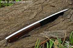 Custom Handmade Forged Hunting Knife featuring a high carbon steel full tang blade.