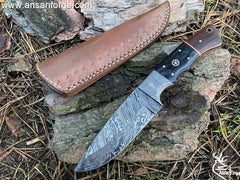 Handmade Damascus Hunting Knife Bushcraft knife with Sheath 9.0 Inches Fixed Blade Survival knife