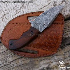 Best EDC Knife 6 Inches Fixed Blade Mini Damascus Knife For Hunting , Camping & Skinning