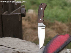 Handmade forged 440c steel engraved bolsters hunting knife with sheath - Awesome gift for men