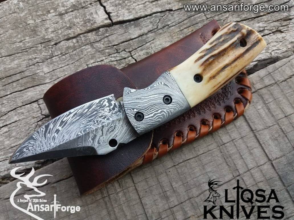 Damascus steel pocket knife - Folding knife