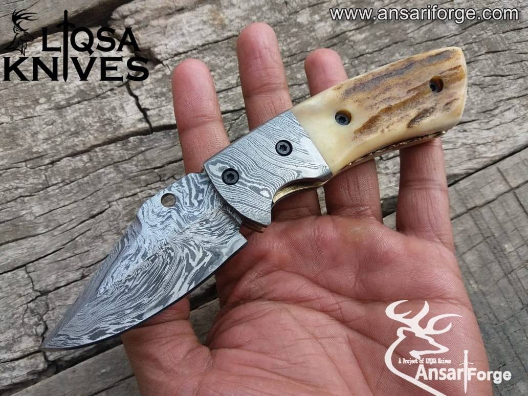 Damascus steel pocket knife - Folding knife