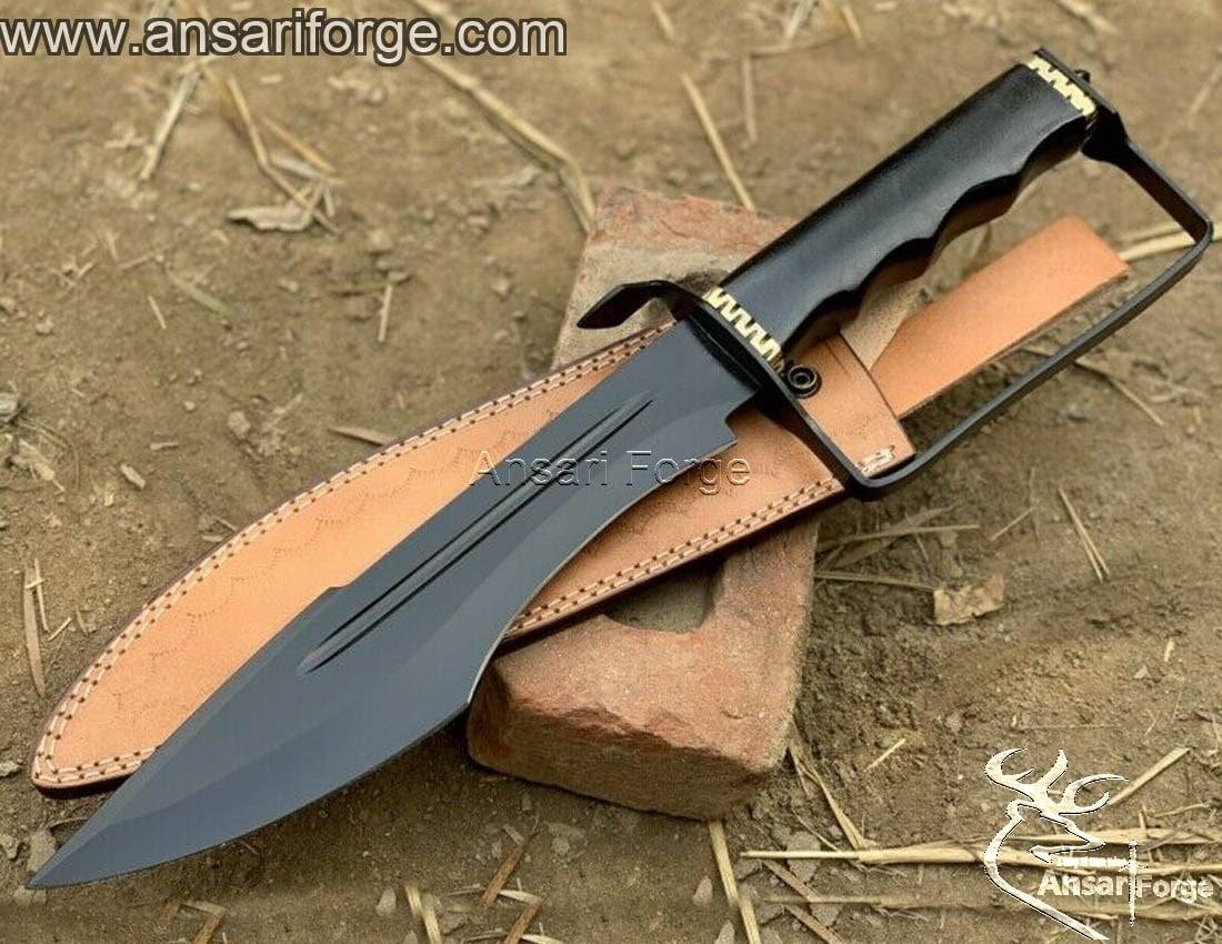 Custom Made 1095 steel D guard Bowie Knife Prototype