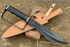 Custom Made 1095 steel D guard Bowie Knife