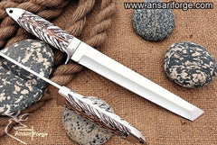 Hand forged D2 tool steel Tanto Hunter