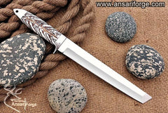 Hand forged D2 tool steel Tanto Hunter